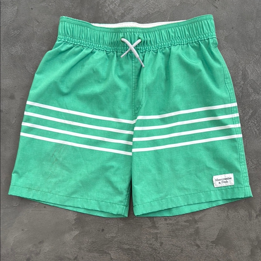 Abercrombie & Fitch Teal Swim Shorts with White Stripes